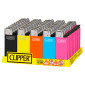 Clipper Micro Accendino a Pietrina Piccolo Ricaricabile con Fantasia Fluo Solid - Box da 50 Accendini