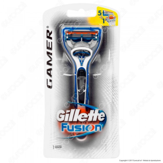 Gillette Fusion Gamer Rasoio a 5 Lame con Testina Ricaricabile Gillette Fusion Gamer Rasoio a 5 Lame con Testina Ricaricabile
