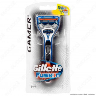 Gillette Fusion Gamer Rasoio a 5 Lame con Testina Ricaricabile