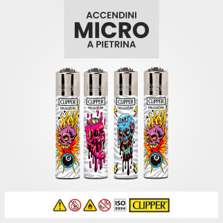 Clipper Micro Accendino a Pietrina Skull Corpz 48 Accendini