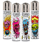 Immagine 1 - Clipper Micro Accendino a Pietrina Piccolo Ricaricabile con Fantasia Skull Corpz - Serie da 4 Accendini