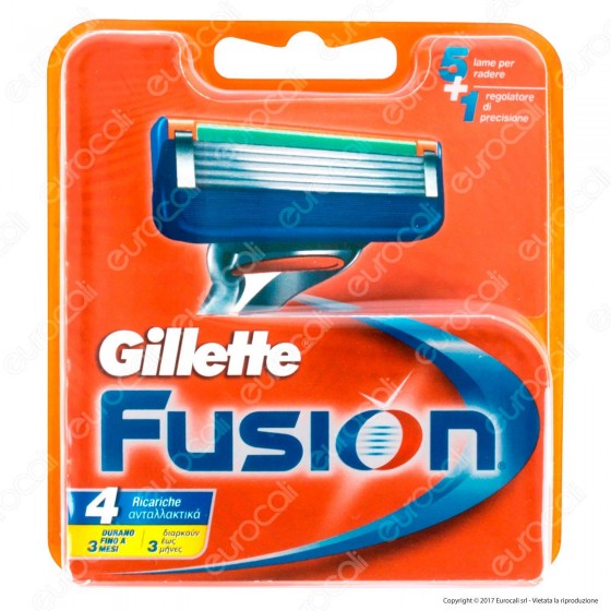 Gillette Fusion Ricarica di 4 Testine per Tutti i Rasoi Gillette Gillette Fusion Ricarica di 4 Testine per Tutti i Rasoi Gillette