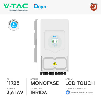 Kit Inverter 3,6kW Monofase LCD CEI 0-21 + Batteria LiFePO4 9.60kWh