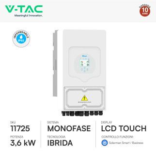 Kit Inverter 3,6kW Monofase LCD IP65 CEI 0-21 + Batteria