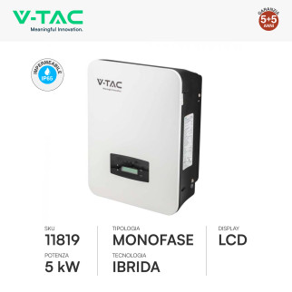 Set Inverter Monofase Ibrido 5kW + Batteria LiFePo4 5,12kWh V-Tac
