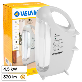 Velamp Lampada LED Anti Black-Out 4,5W Portatile Ricaricabile