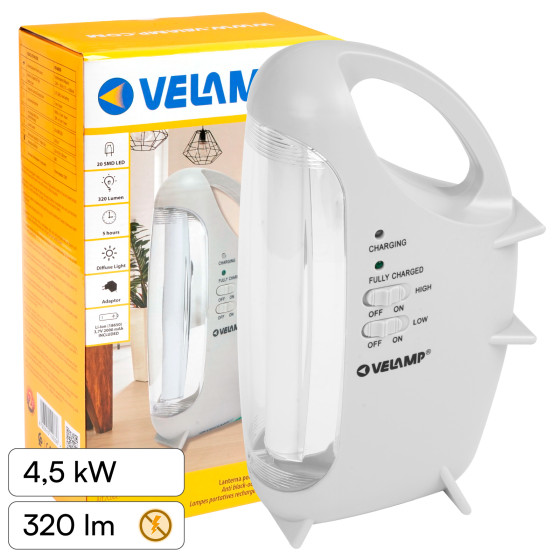Velamp Lampada LED Anti Black-Out 4,5W Portatile Ricaricabile Velamp Lampada LED Anti Black-Out 4,5W Portatile Ricaricabile