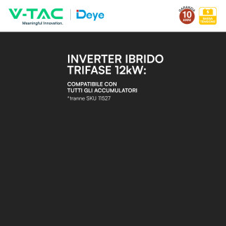 Inverter 12kW Trifase LCD IP65 Pannelli Fotovoltaici V-Tac