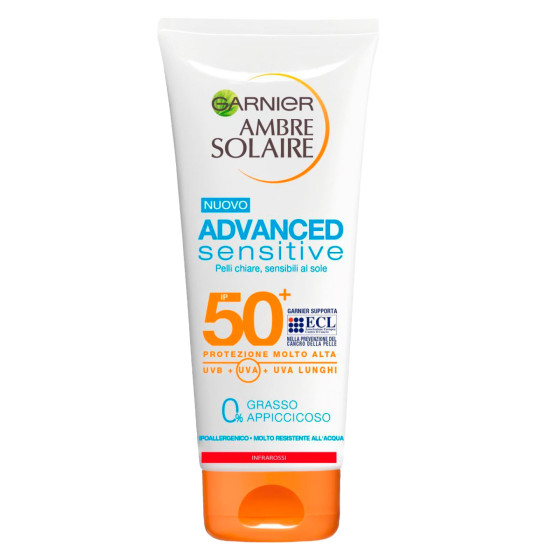 Latte Solare Leggero IP 50+ Advanced Sensitive Garnier Ambre Solaire Latte Solare Leggero IP 50+ Advanced Sensitive Garnier Ambre Solaire