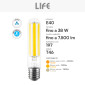 Immagine 5 - Life Lampadina LED E40 38W Tubolare T46 Filament 197 lm/W IP65 Vetro Trasparente - mod. 39.934438C18 / 39.934438C / 39.934438N