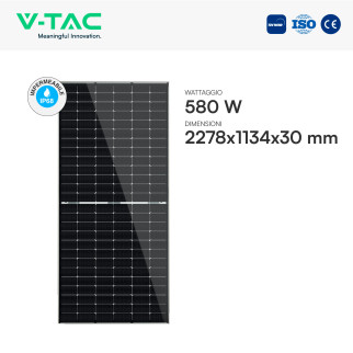 Pannelli Solari Fotovoltaici 580W TOPCon IP68 V-Tac Jinko