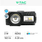 Immagine 2 - V-Tac Torcia Frontale LED SMD e RGB 3W IP43 Dimmerabile e Ricaricabile USB con Fascia e Supporto per Cappello - SKU 23339