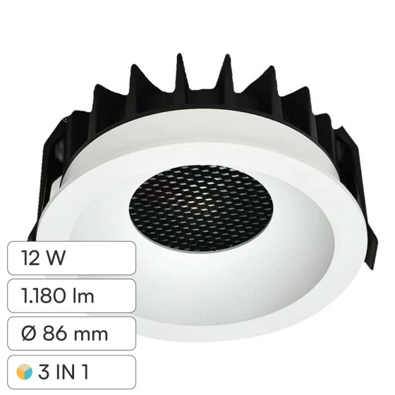 V-Tac Faretto LED COB 12W Incasso Rotondo CCT Bianco V-Tac Faretto LED COB 12W Incasso Rotondo CCT Bianco