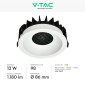 Immagine 2 - V-Tac Faretto LED COB 12W Da Incasso Rotondo con Paralume a Nido d'Ape CCT Changing Color 3in1 Colore Bianco - SKU 23672