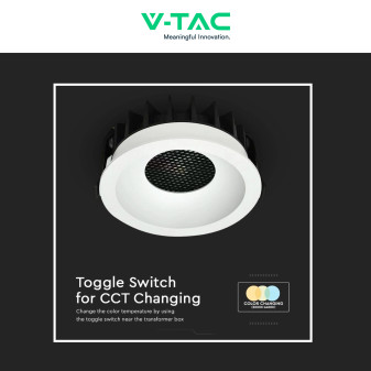 V-Tac Faretto LED COB 12W Incasso Rotondo CCT Bianco