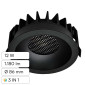 Immagine 1 - V-Tac Faretto LED COB 12W Da Incasso Rotondo con Paralume a Nido d'Ape CCT Changing Color 3in1 Colore Nero - SKU 23671