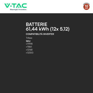 V-Tac Armadio Rack a Pavimento 12 Accumulatori LifePO4 61,44 kWh