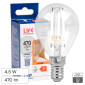 Immagine 1 - Life Lampadina LED E14 4,5W MiniGlobo P45 Filament Bianco in Vetro Trasparente - mod. 39.922542C27 / 39.922542C / 39.922542N