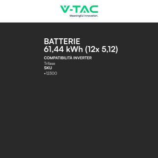 V-Tac Kit 12 Batterie BMS Stack LiFePO4 Fotovoltaico Rack con Base