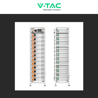 V-Tac Kit 12 Batterie BMS Stack LiFePO4 Fotovoltaico Rack con Base