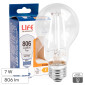 Life Lampadina LED E27 7W Goccia A60 Filament Bianco in Vetro Trasparente - mod. 39.922552C27