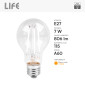 Immagine 2 - Life Lampadina LED E27 7W Goccia A60 Filament Bianco in Vetro Trasparente - mod. 39.922552C27