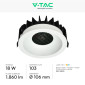 Immagine 2 - V-Tac Faretto LED COB 18W da Incasso Rotondo con Paralume a Nido d'Ape CCT Changing Color 3in1 Colore Bianco - SKU 23674