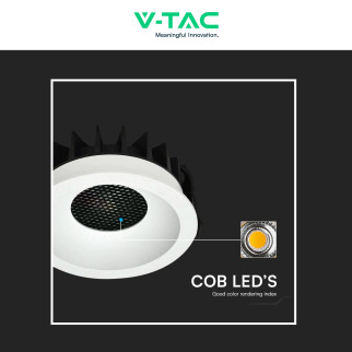 V-Tac Faretto LED COB 24W Incasso Rotondo CCT Bianco