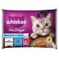 Whiskas Pure Delight Cibo per Gatti Bocconcini di Pesce in Gelatina con Salmone e Tonno - 4 Bustine da 85g