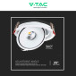 Immagine 9 - V-Tac Faretto LED COB 12W Da Incasso Rotondo Orientabile Fascio Luminoso 25° CCT Changing Color 3in1 Colore Bianco - SKU 10579
