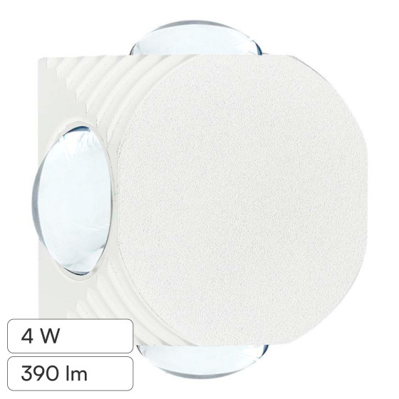 V-Tac VT-2544 Applique LED 4W COB IP54 con 4 Fasci Luminosi V-Tac VT-2544 Applique LED 4W COB IP54 con 4 Fasci Luminosi