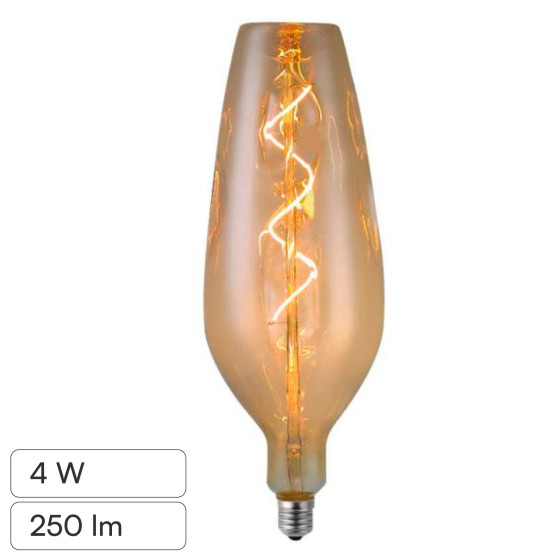 V-Tac VT-2272 Lampadina LED E27 4W B125 Filament Spiral V-Tac VT-2272 Lampadina LED E27 4W B125 Filament Spiral