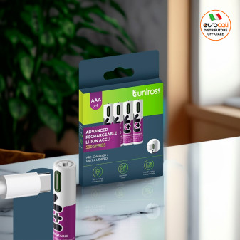 Uniross 500 Series Pile Ricaricabili Ministilo AAA HR3 Ioni di Litio