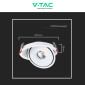 Immagine 6 - V-Tac Faretto LED COB 28W Da Incasso Rotondo Orientabile Fascio Luminoso 25° CCT Changing Color 3in1 Colore Bianco - SKU 10583