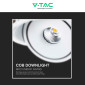 Immagine 9 - V-Tac Faretto LED COB 28W Da Incasso Rotondo Orientabile Fascio Luminoso 25° CCT Changing Color 3in1 Colore Bianco - SKU 10583