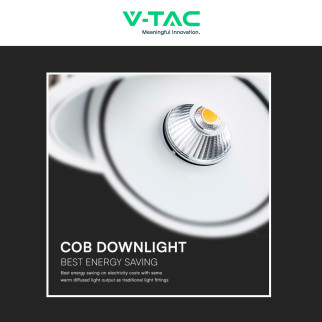 V-Tac Faretto LED COB 28W Incasso Rotondo Orientabile CCT