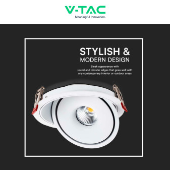 V-Tac Faretto LED COB 28W Incasso Rotondo Orientabile CCT