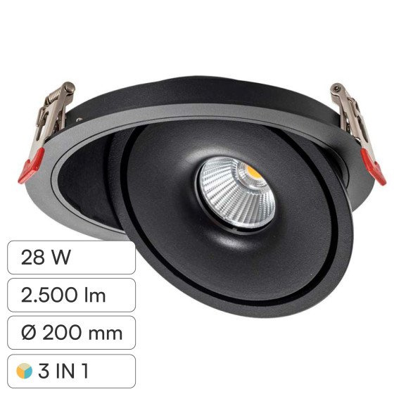 V-Tac Faretto LED COB 28W Incasso Rotondo Orientabile CCT V-Tac Faretto LED COB 28W Incasso Rotondo Orientabile CCT