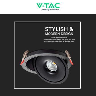 V-Tac Faretto LED COB 28W Incasso Rotondo Orientabile CCT