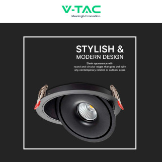 V-Tac Faretto LED COB 28W Incasso Rotondo Orientabile CCT