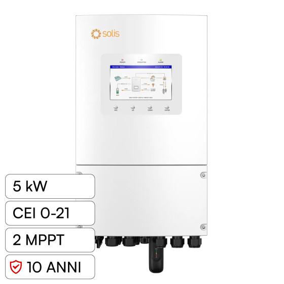 V-Tac Inverter Monofase Ibrido On-Grid / Off-Grid 5kW IP66 V-Tac Inverter Monofase Ibrido On-Grid / Off-Grid 5kW IP66