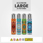 Immagine 2 - Clipper Large Accendino a Pietrina Grande Ricaricabile con Fantasia Mandala - Box da 48 Accendini