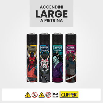 Clipper Large Accendino a Pietrina Dark Samurais 48 Accendini