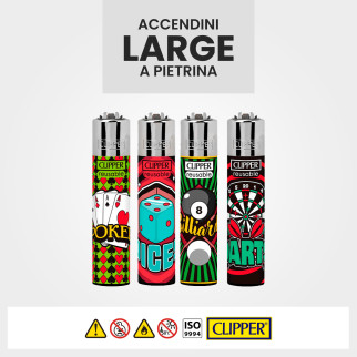 Clipper Large Accendino a Pietrina Random Games 48 Accendini