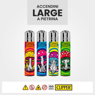 Clipper Large Accendino a Pietrina Magic Mushrooms 48 Accendini