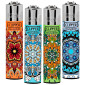 Immagine 1 - Clipper Large Accendino a Pietrina Grande Ricaricabile con Fantasia Mandala - Serie da 4 Accendini