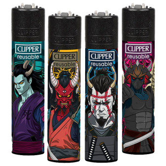 Clipper Large Accendino a Pietrina Dark Samurais 4 Accendini
