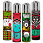 Clipper Large Accendino a Pietrina Grande Ricaricabile con Fantasia Random Games - Serie da 4 Accendini