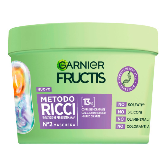 Garnier Fructis Metodo Ricci Maschera Capelli Idratante 370ml Garnier Fructis Metodo Ricci Maschera Capelli Idratante 370ml