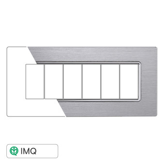 PLACCA ALLUMINIO 6P SILVER LUCIDO - modello MT86617